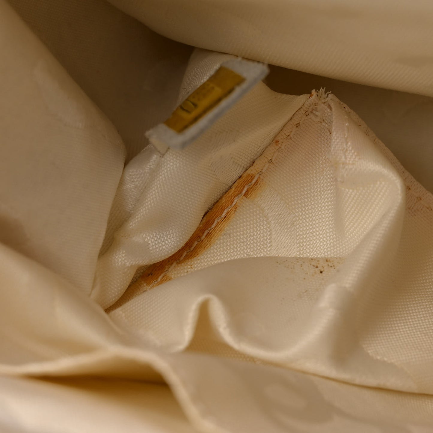 Calfskin Quilted Wild Stitch Top Handle Flap Beige