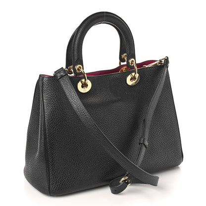 Christian Dior Bullcalf Small Diorissimo Tote Black Rose Indien 3 of 9