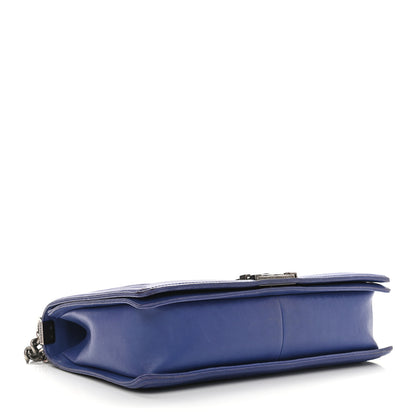 Chanel Grained Calfskin Quilted Large Boy Flap Blue 4 of 9