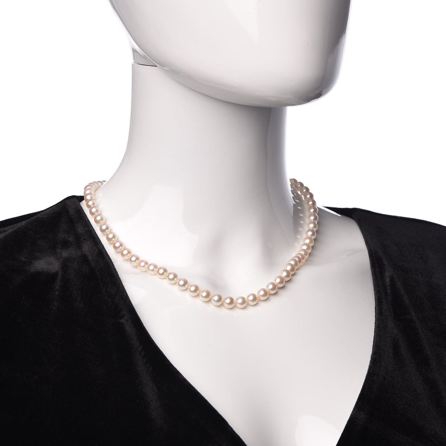 18K Yellow Gold Akoya Pearl 6.5-7mm Strand Necklace 18"