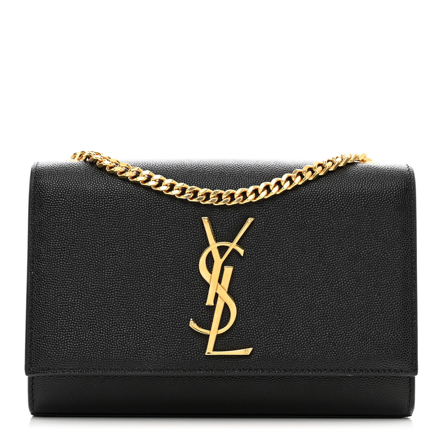 Saint Laurent Grain De Poudre Small Classic Monogram Kate Satchel Black 1 of 11