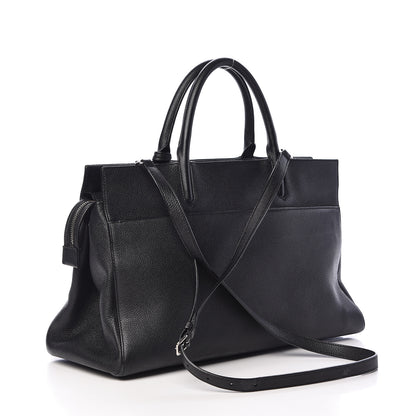 Saint Laurent Grained Calfskin Medium Rive Gauche Cabas Black 3 of 22