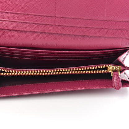 Prada Saffiano Metal Continental Flap Wallet Ametista 5 of 10