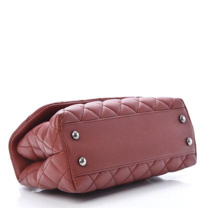 Chanel Caviar Quilted Mini Coco Handle Flap Dark Red 4 of 12