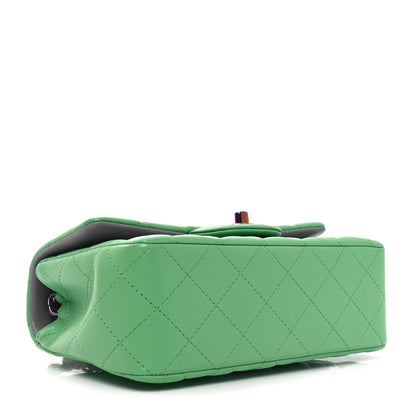 Chanel Lambskin Quilted Mini Rectangular Flap Green Blue 4 of 10