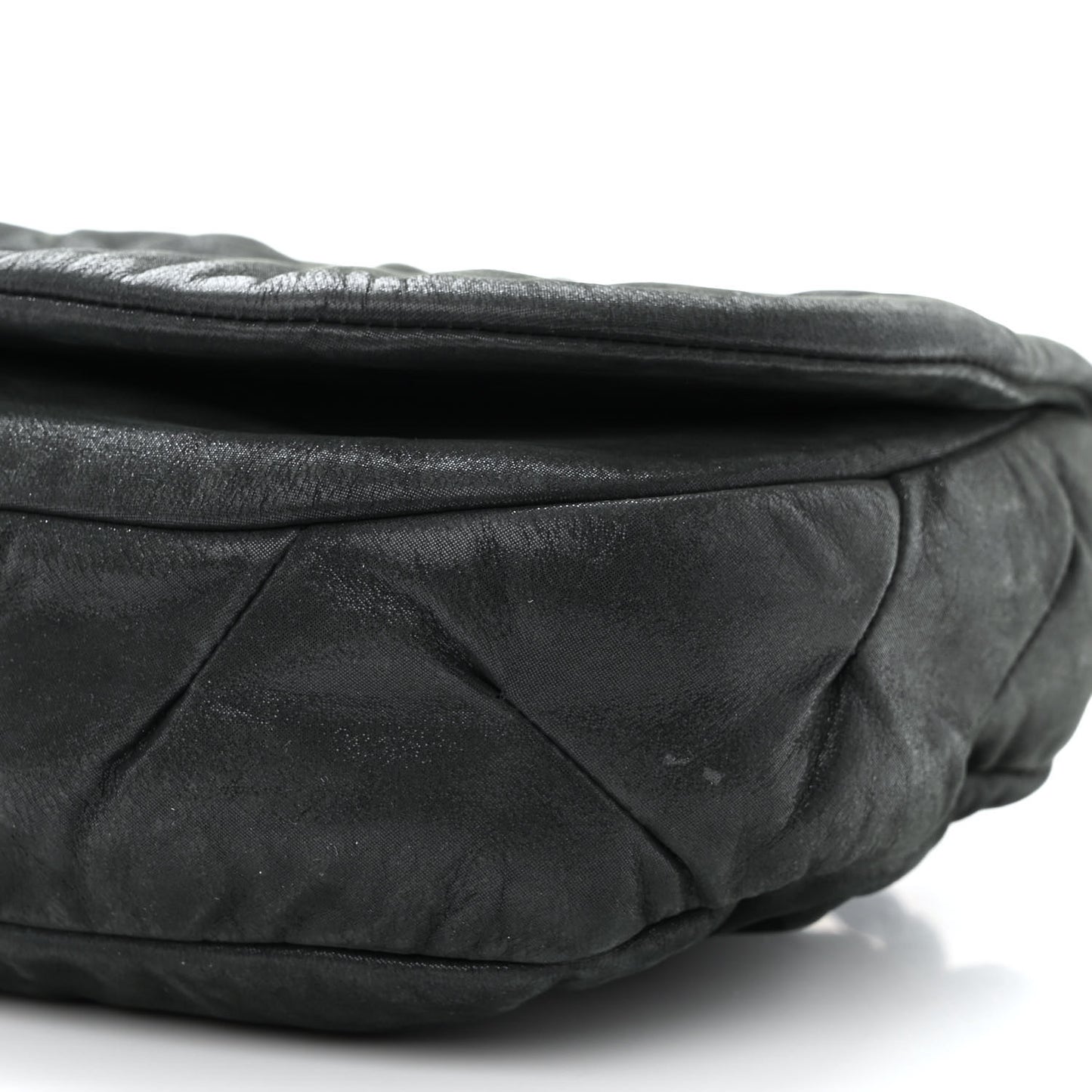 Iridescent Calfskin Glint Flap Black
