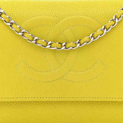 Chanel Caviar Timeless CC Wallet on Chain WOC Yellow 9 of 12