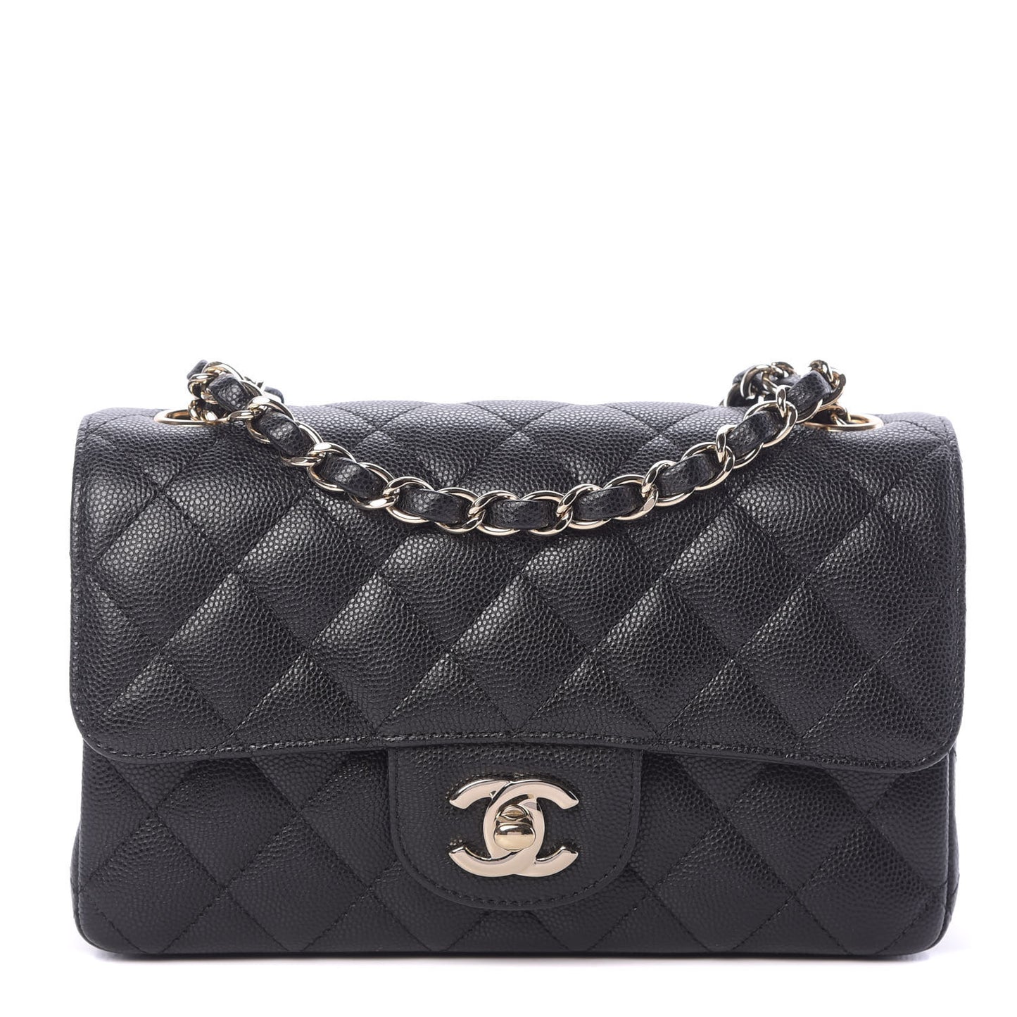 Caviar Quilted Mini Rectangular Flap Black