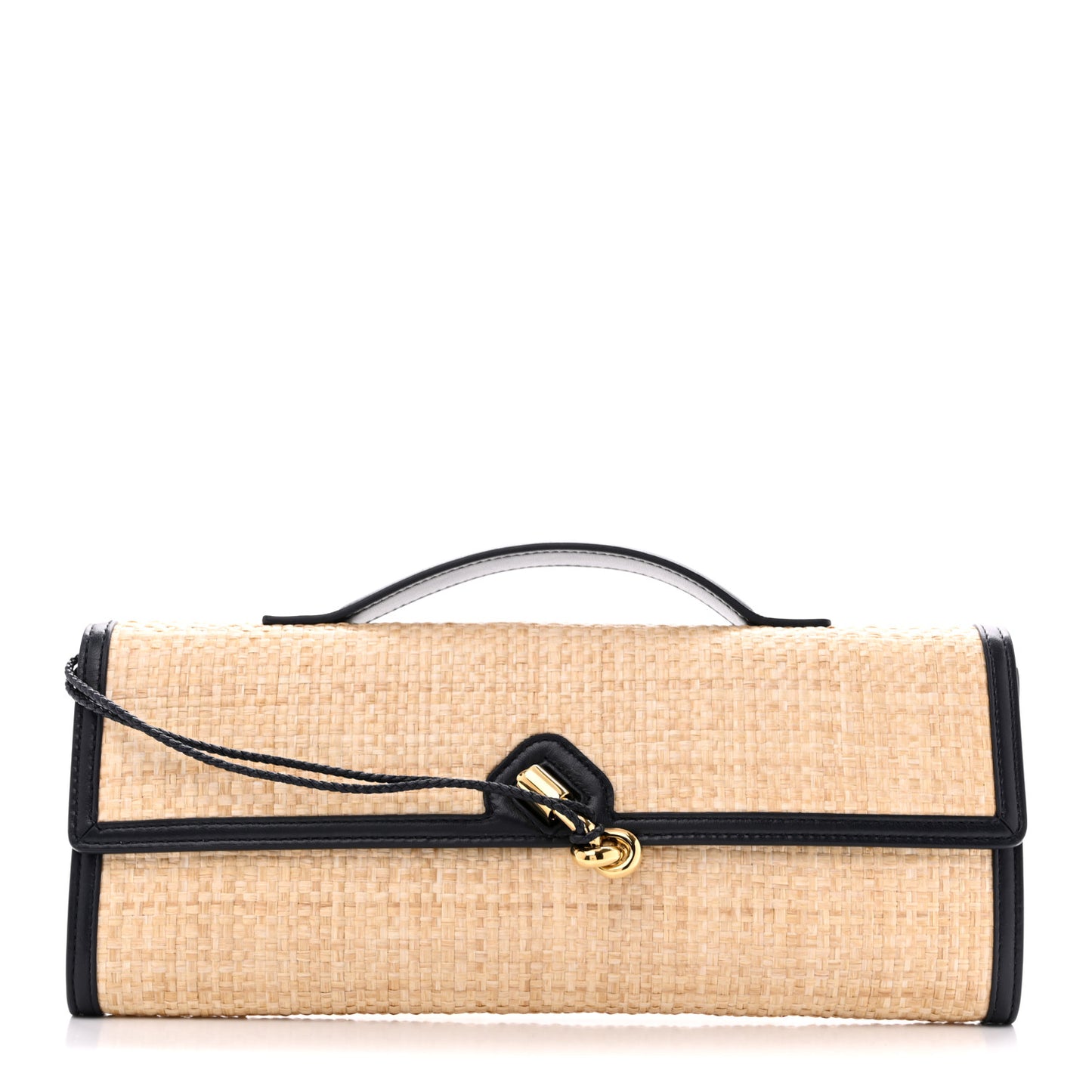Suede Intrecciato Long Andiamo Top Handle Natural Midnight
