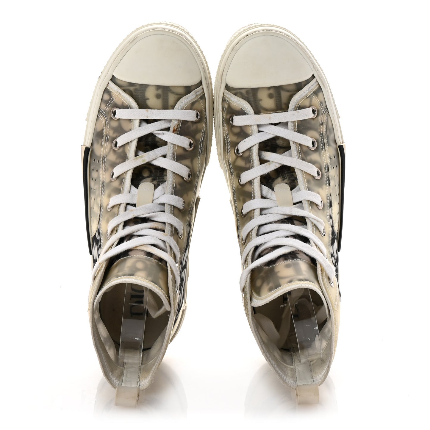 Technical Canvas Oblique B23 High Top Sneakers 40 White Black