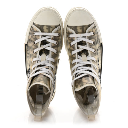 Christian Dior Technical Canvas Oblique B23 High Top Sneakers 40 White Black 2 of 9