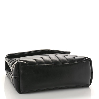 Saint Laurent Calfskin Y Quilted Monogram Small Loulou Chain Satchel Black 4 of 8