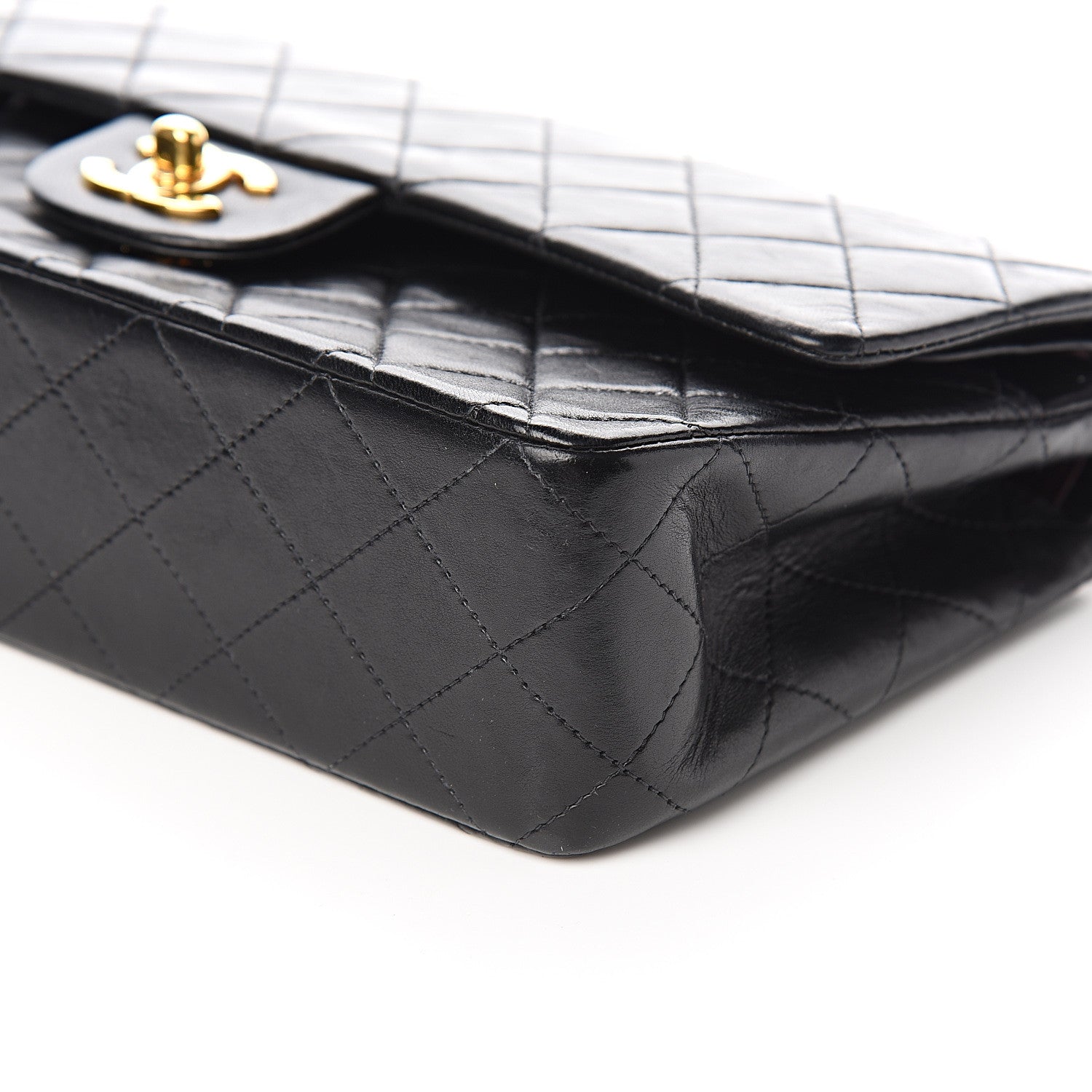 Chanel Lambskin Quilted Medium Double Flap Black 9 of 11