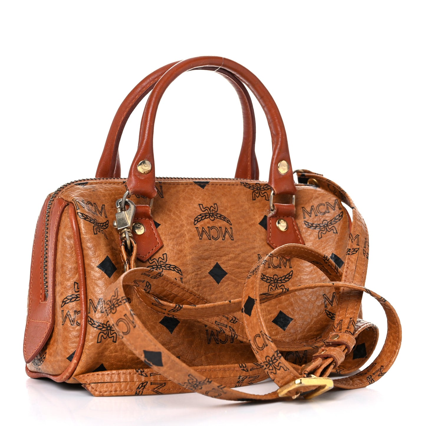 Visetos Mini Boston Bag Cognac