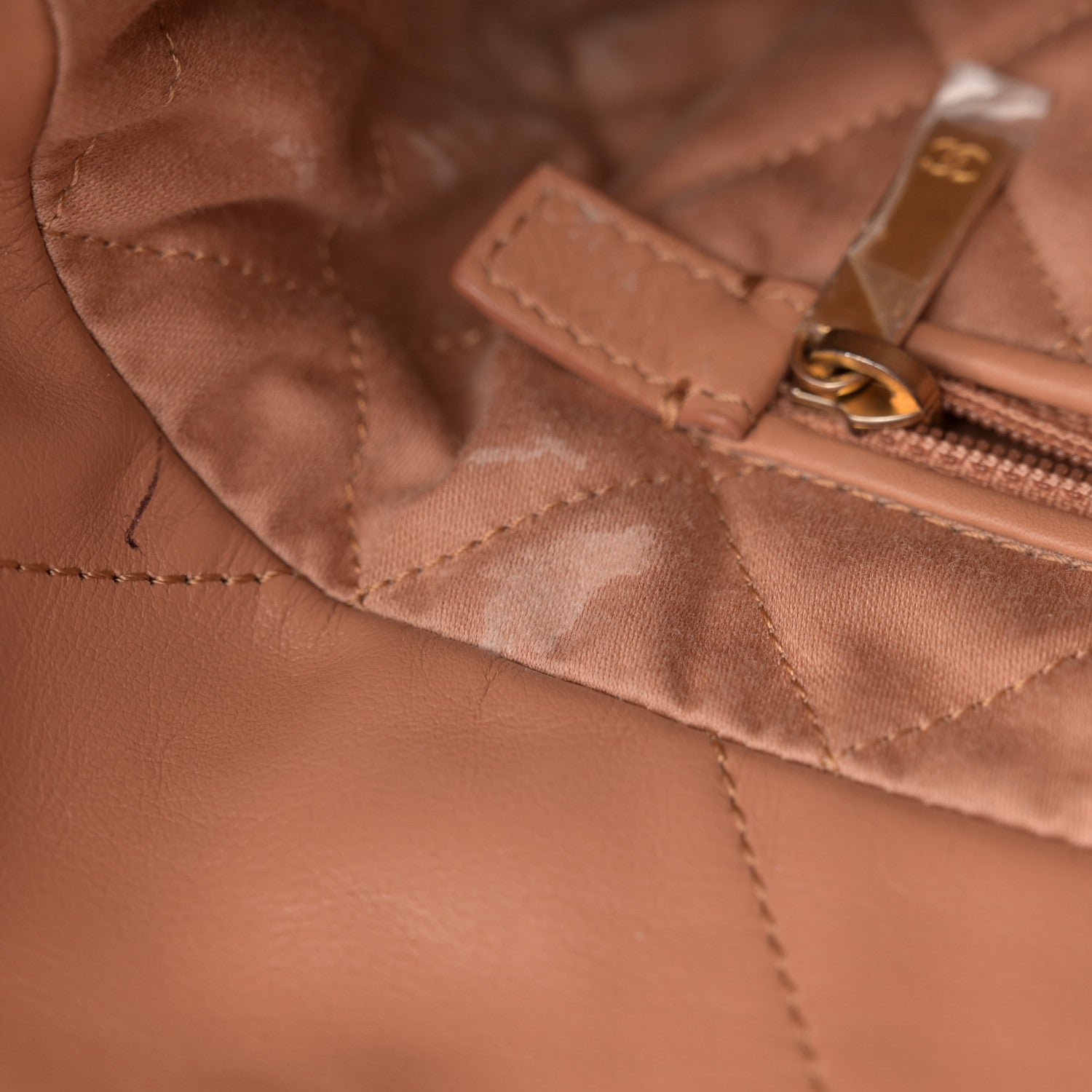 Chanel Shiny Calfskin Quilted Small Chanel 22 Beige 12 of 15