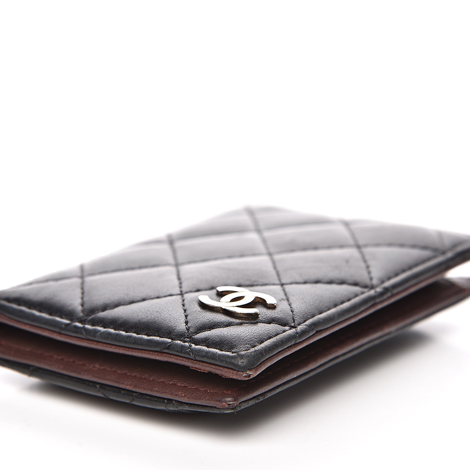 Chanel Lambskin Quilted Card Holder Wallet Black 6 of 12