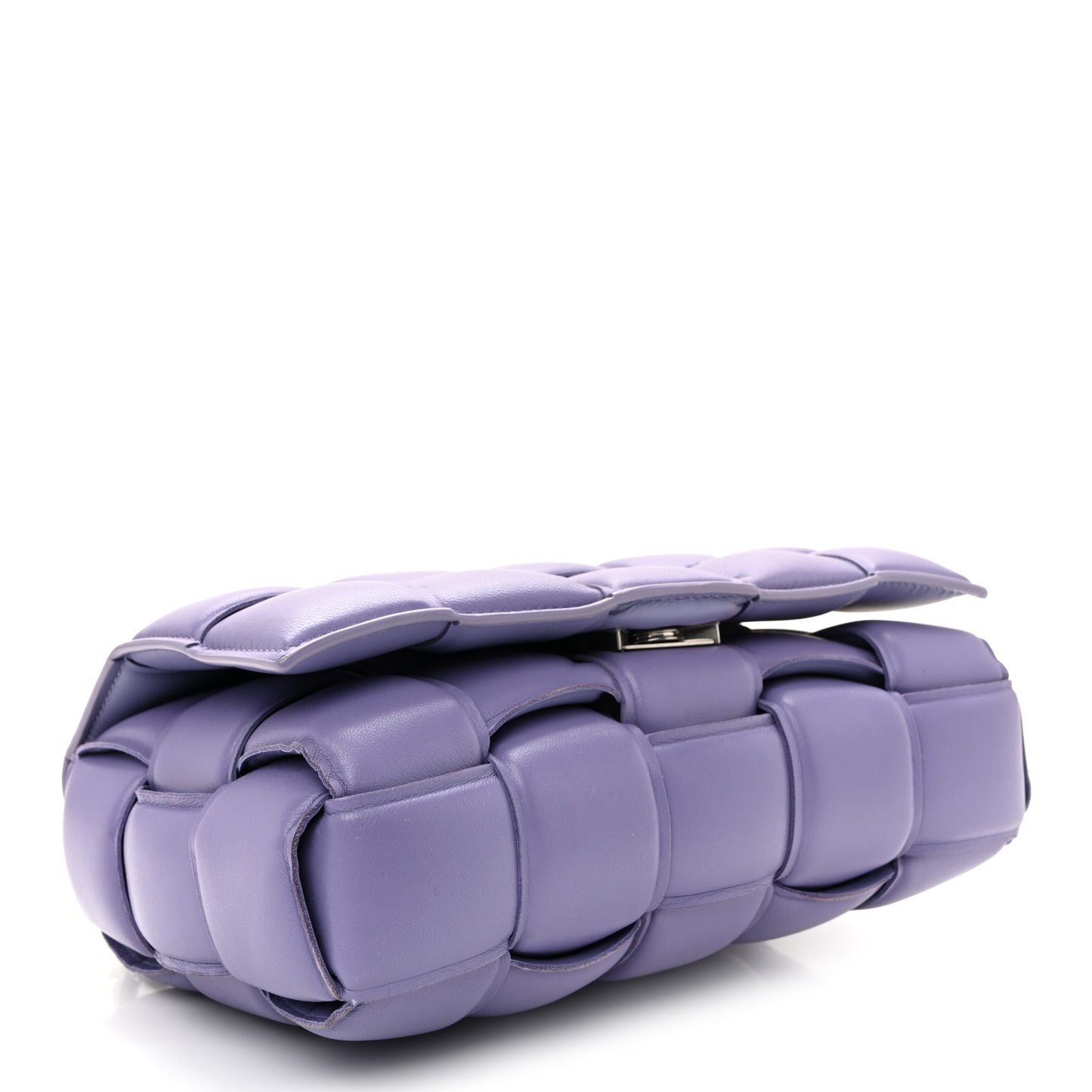 Lambskin Maxi Intreccio Padded Chain Cassette Crossbody Bag Lavender