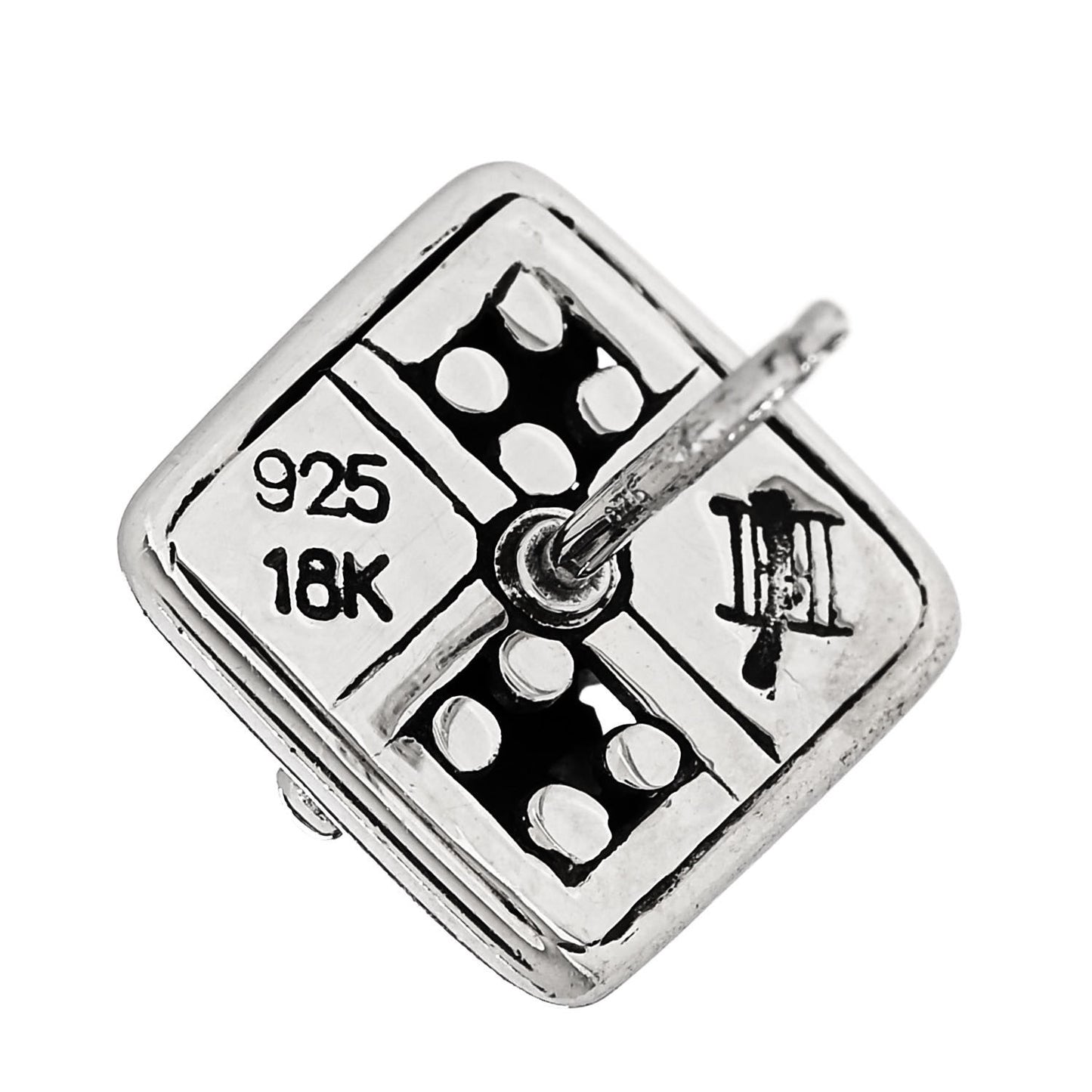 Sterling Silver 18K Yellow Gold Jaisalmer Dot Square Earrings