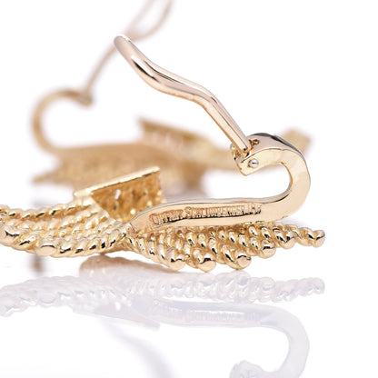 Tiffany 18K Yellow Gold Schlumberger V-Rope Clip On Earrings 4 of 5