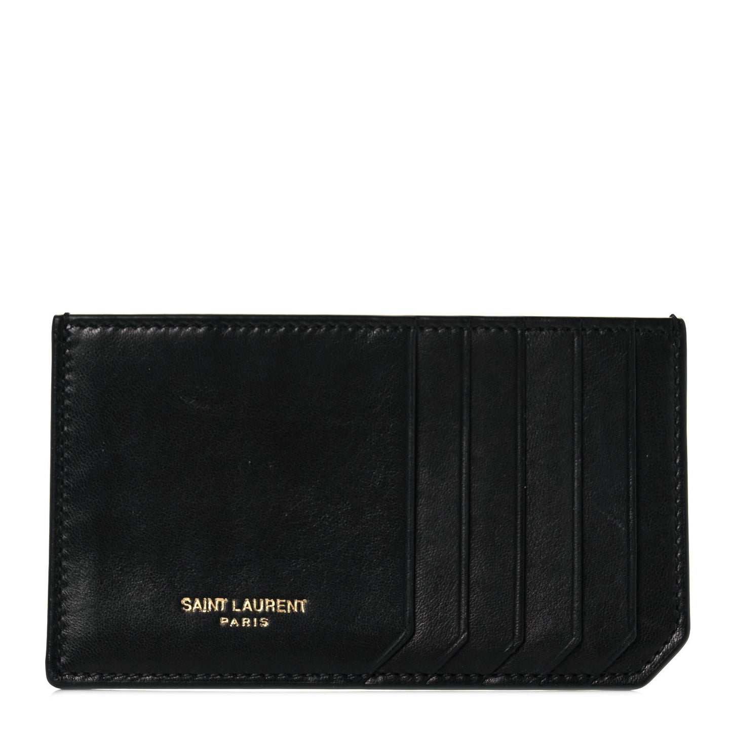 Calfskin 5 Fragments Card Holder Black