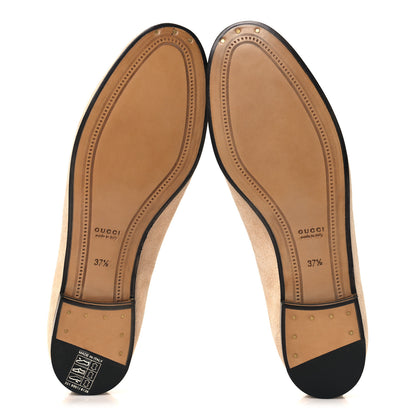 Gucci Suede Horsebit Womens Jordaan Loafers 37.5 Pink Sand 6 of 10