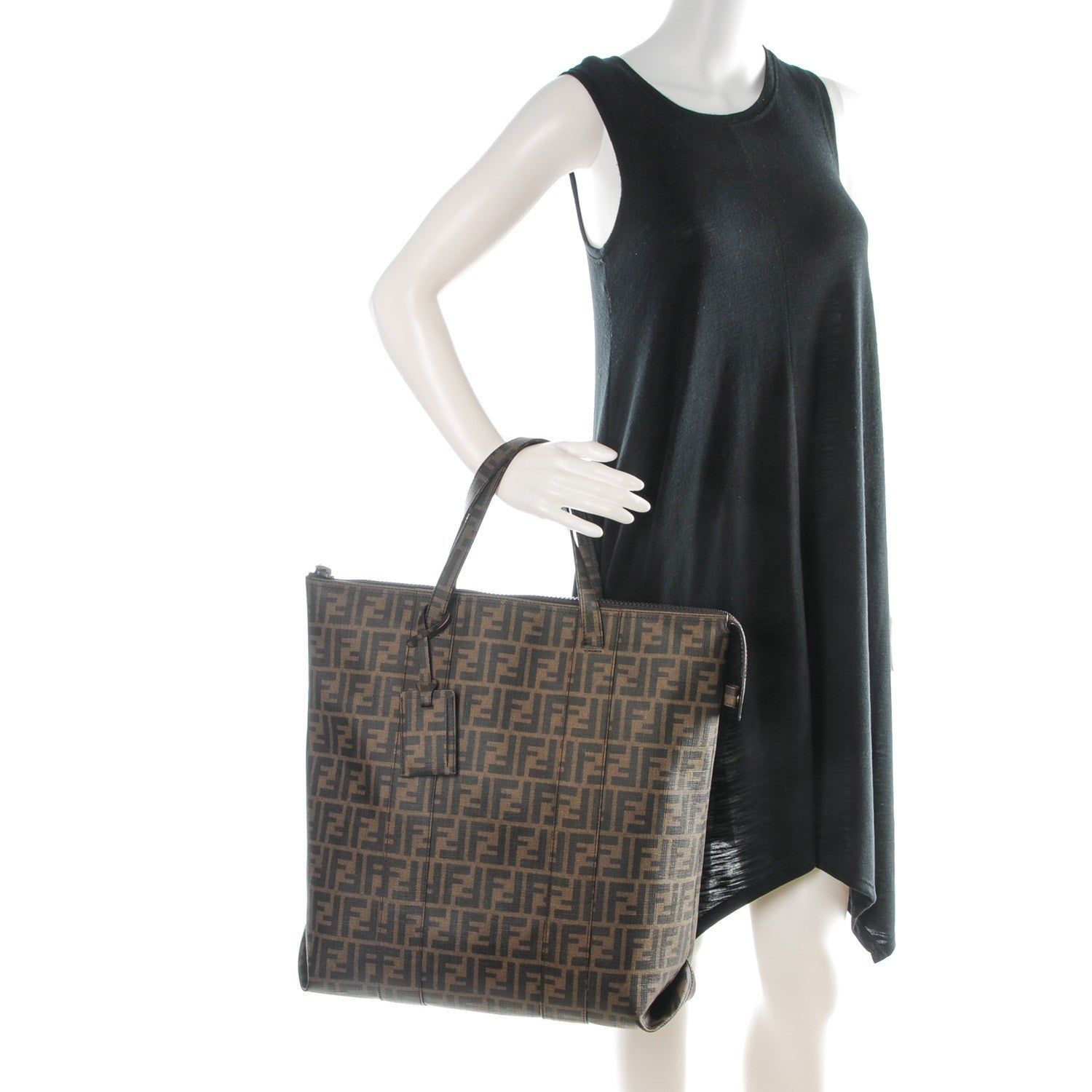 Fendi Zucca Spalmati Top Handle Tote Tobacco 2 of 8