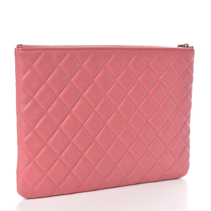 Chanel Lambskin Quilted Medium Cosmetic Case Pink 3 of 8