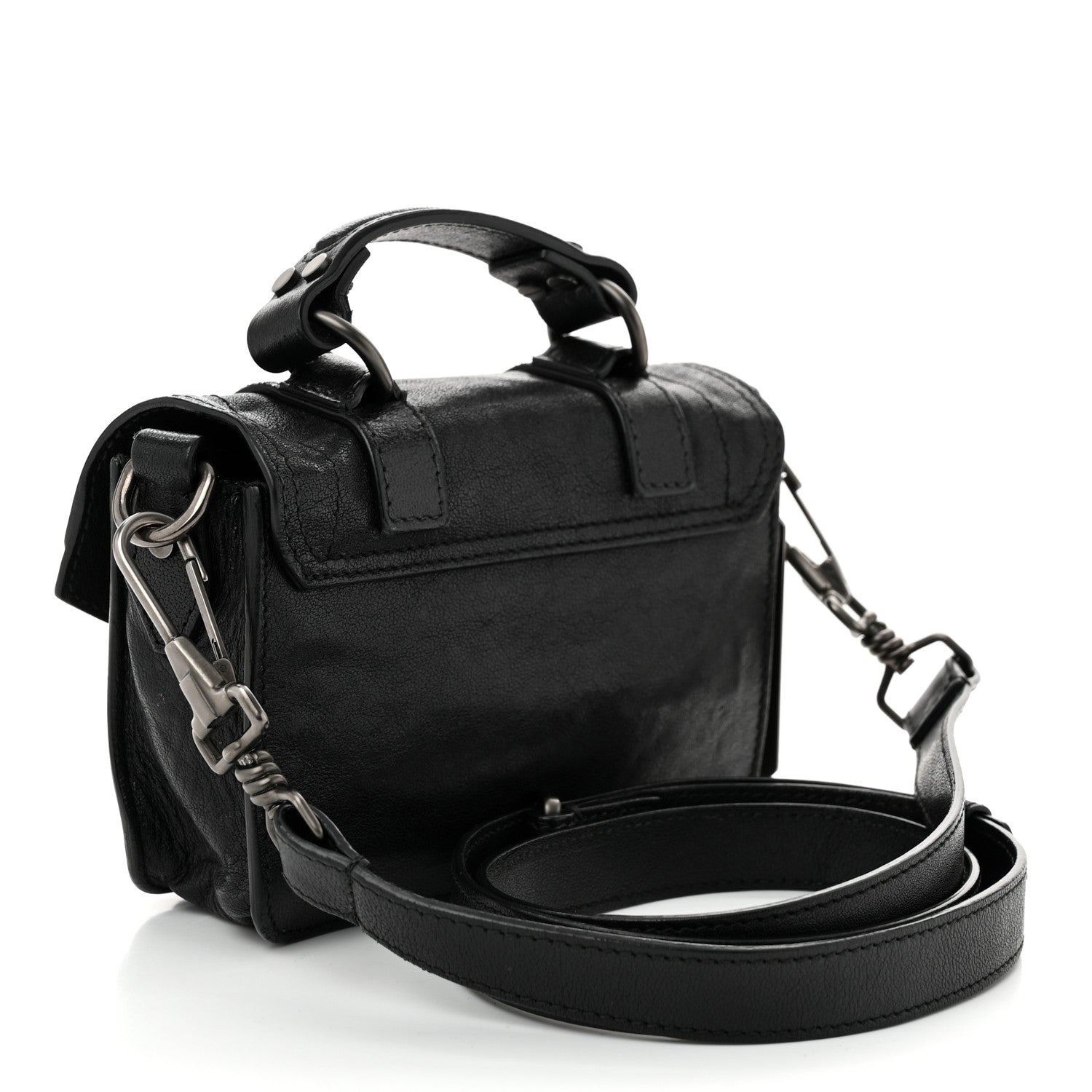 Proenza Schouler Lambskin Micro PS1 Satchel Black 3 of 9
