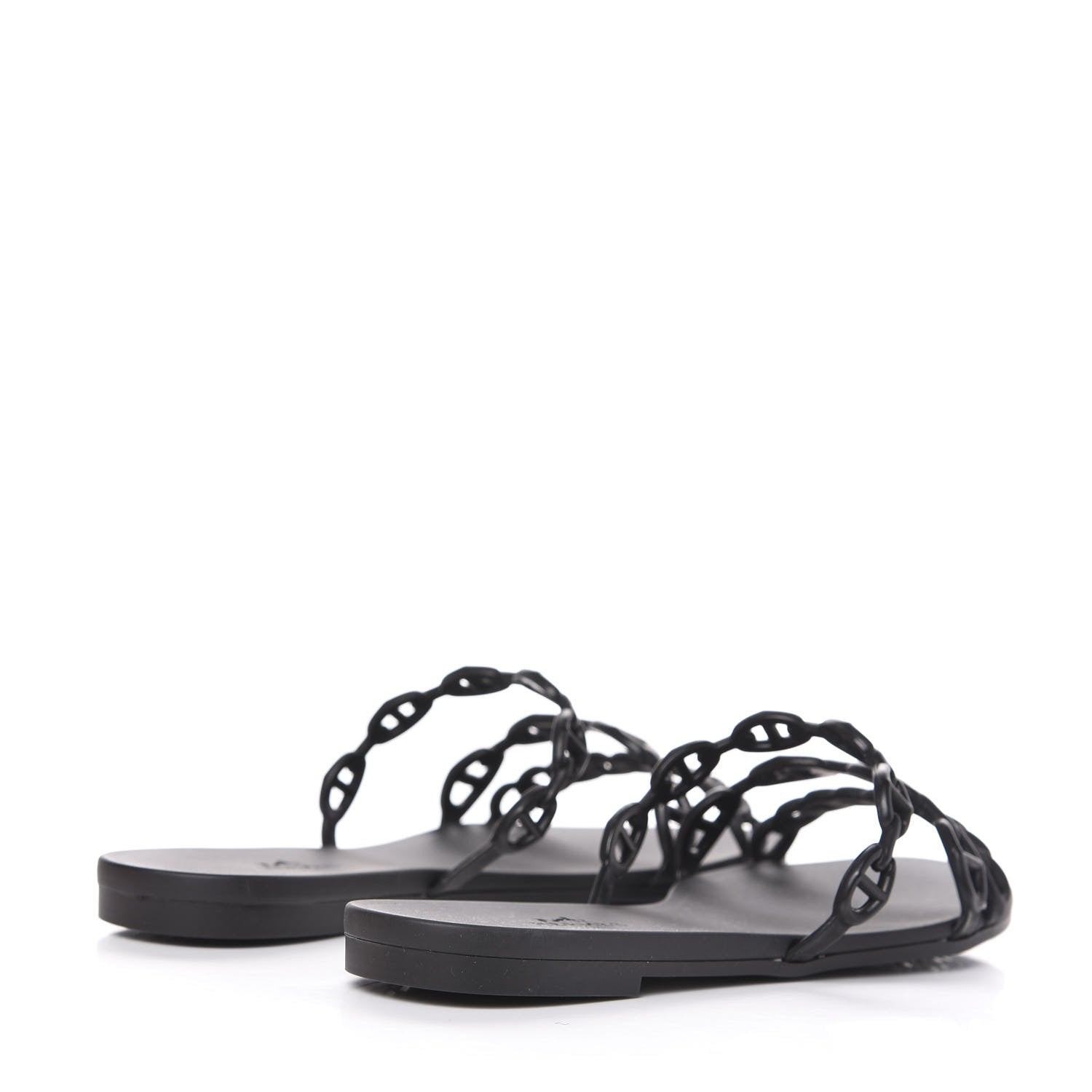 Hermes Rubber Chaine d'Ancre Rivage Sandals 36 Black 4 of 8