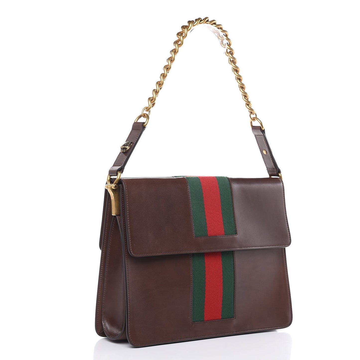 Tuscany Lux Calfskin Web GG Marmont Shoulder Bag Fondent