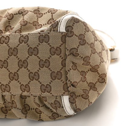 Gucci Monogram Medium D Gold Ring Hobo White 10 of 13