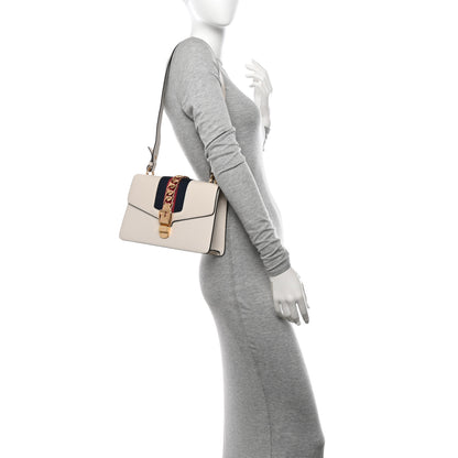 Gucci Calfskin Small Sylvie Shoulder Bag Off White 2 of 8