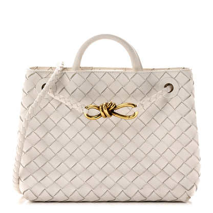 Bottega Veneta Nappa Intrecciato Small Andiamo Shoulder Bag White 1 of 9