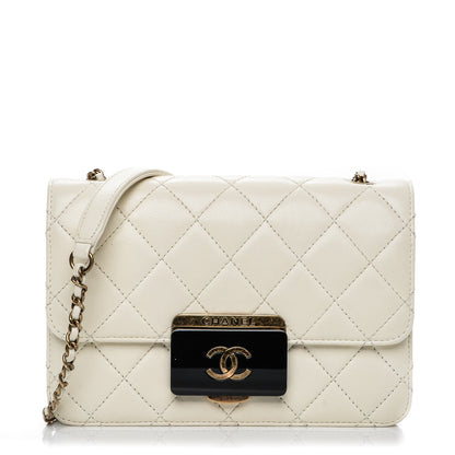 Chanel Sheepskin Quilted Mini Beauty Lock Flap White 1 of 9
