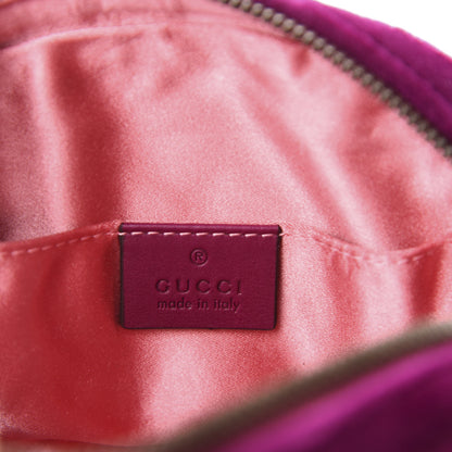 Gucci Velvet Matelasse GG Marmont Belt Bag 85 34 Fuchsia Violet Cyclamen 8 of 11