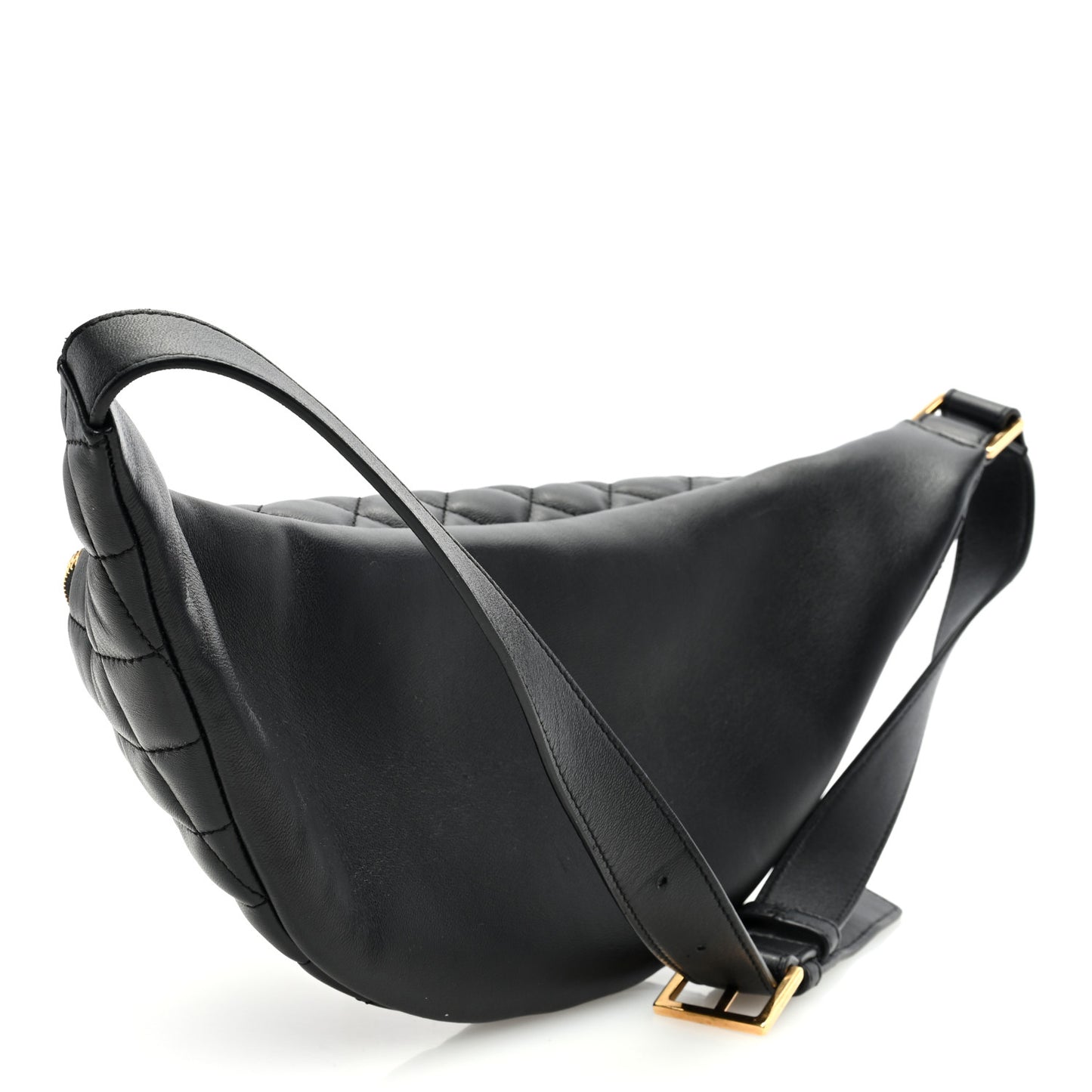 Nappa Quilted Medusa Belt Bag Black