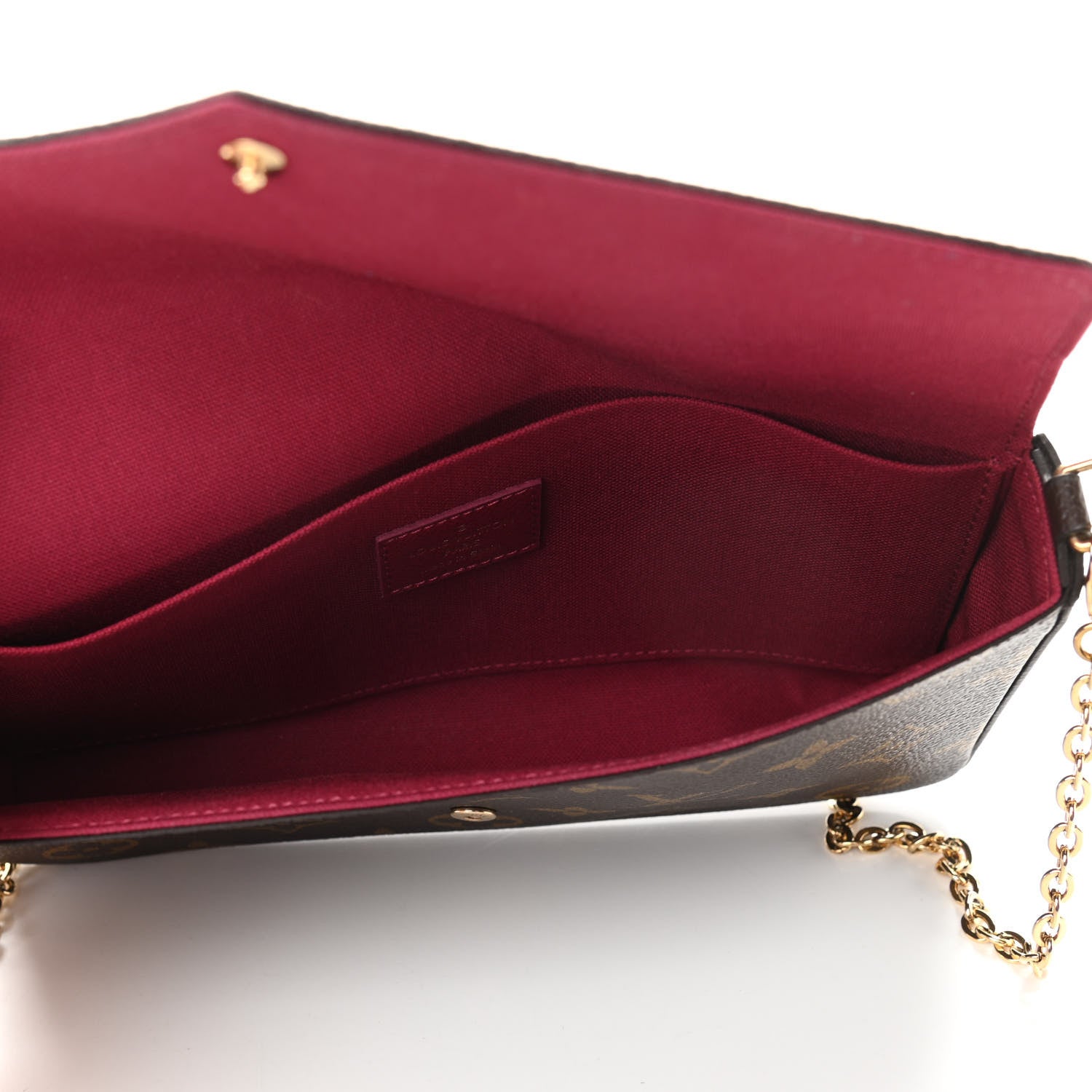 Louis Vuitton Monogram Pochette Felicie Chain Wallet Fuchsia 6 of 11