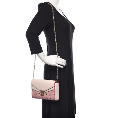MCM Calfskin Visetos Monogram Millie Color Block Crossbody Bag Pink Tint 2 of 13