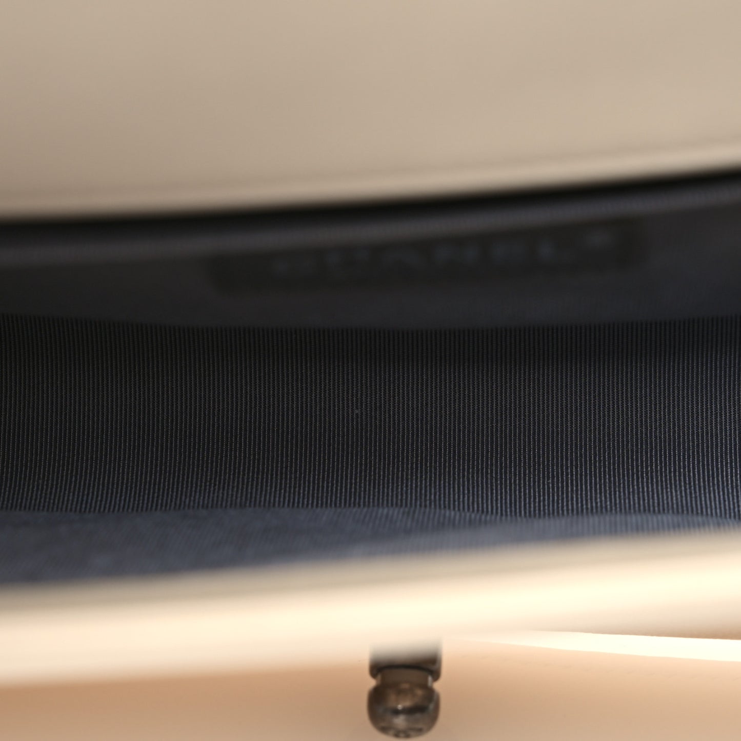 Calfskin Double Stitch Medium Boy Flap White