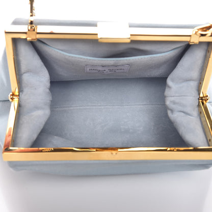 Mansur Gavriel Grosgrain Mini Volume Chain Clutch Sky Blue 5 of 6