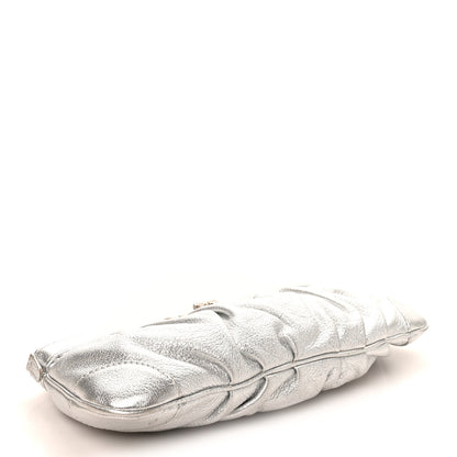 Salvatore Ferragamo Metallic Calfskin Small Gancini Clutch Silver 9 of 16