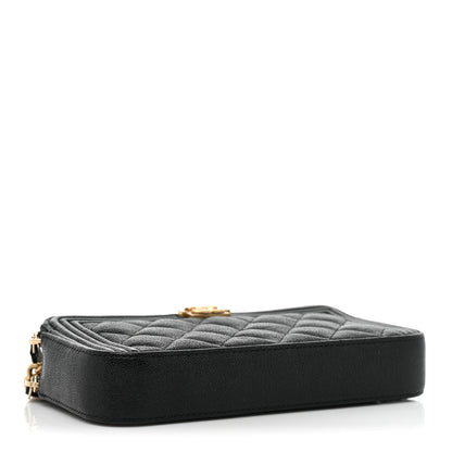 Chanel Caviar Quilted Small Boy Clutch With Chain Black 3 of 9