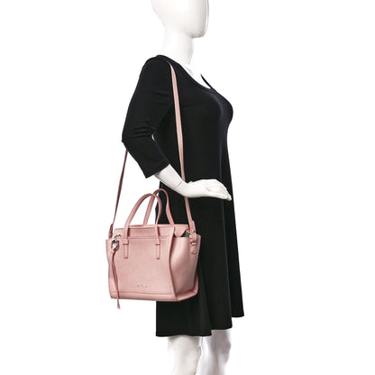 Salvatore Ferragamo Hammered Calfskin Double Handle Small Amy Tote Cinder Rose 2 of 8