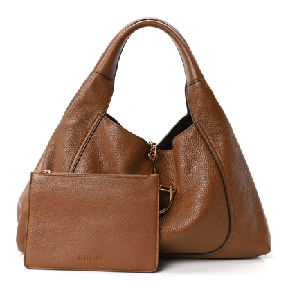 Gucci Grained Calfskin Softbit Maxi Shoulder Bag Brown 3 of 11