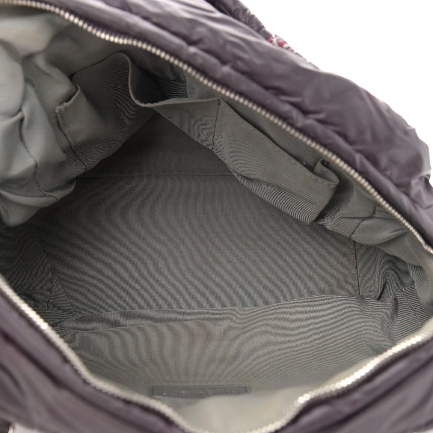 Nylon Quilted Tweed Stitch Bubble Camera Case Purple