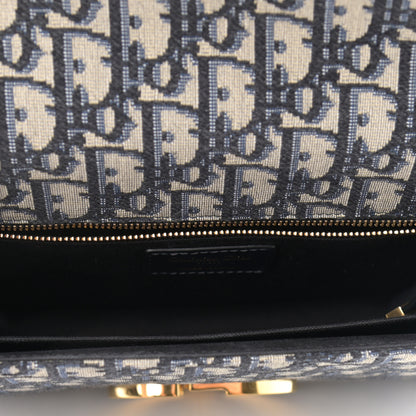 Christian Dior Oblique 30 Montaigne Flap Bag Blue 5 of 10