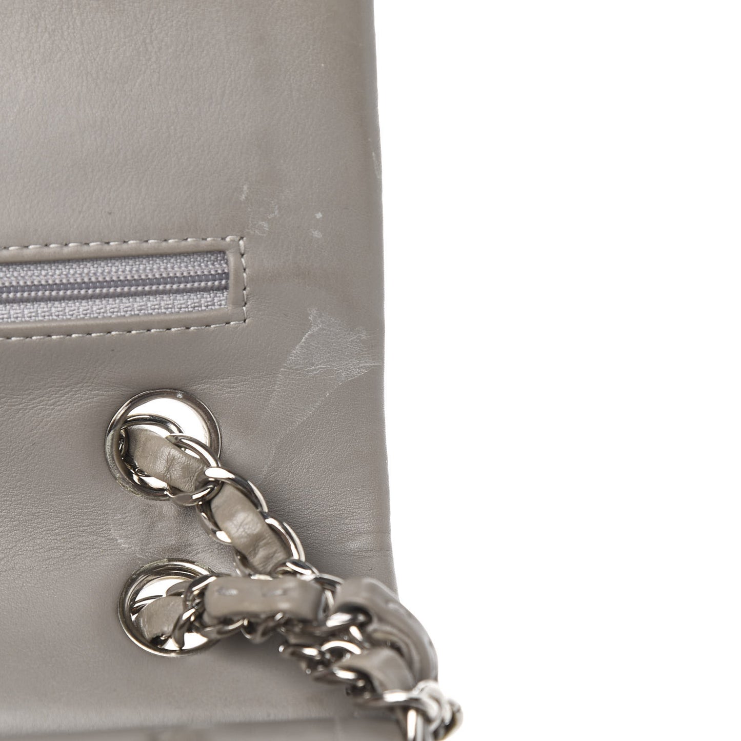 Striated Patent Quilted Medium Double Flap Gold