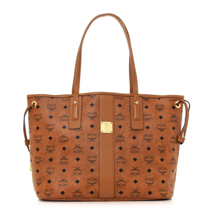 MCM Visetos Medium Liz Reversible Shopper Tote Cognac 3 of 20