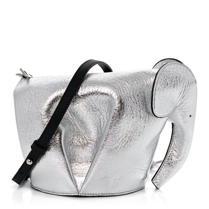 Loewe Metallic Calfskin Mini Elephant Crossbody Bag Silver 1 of 9