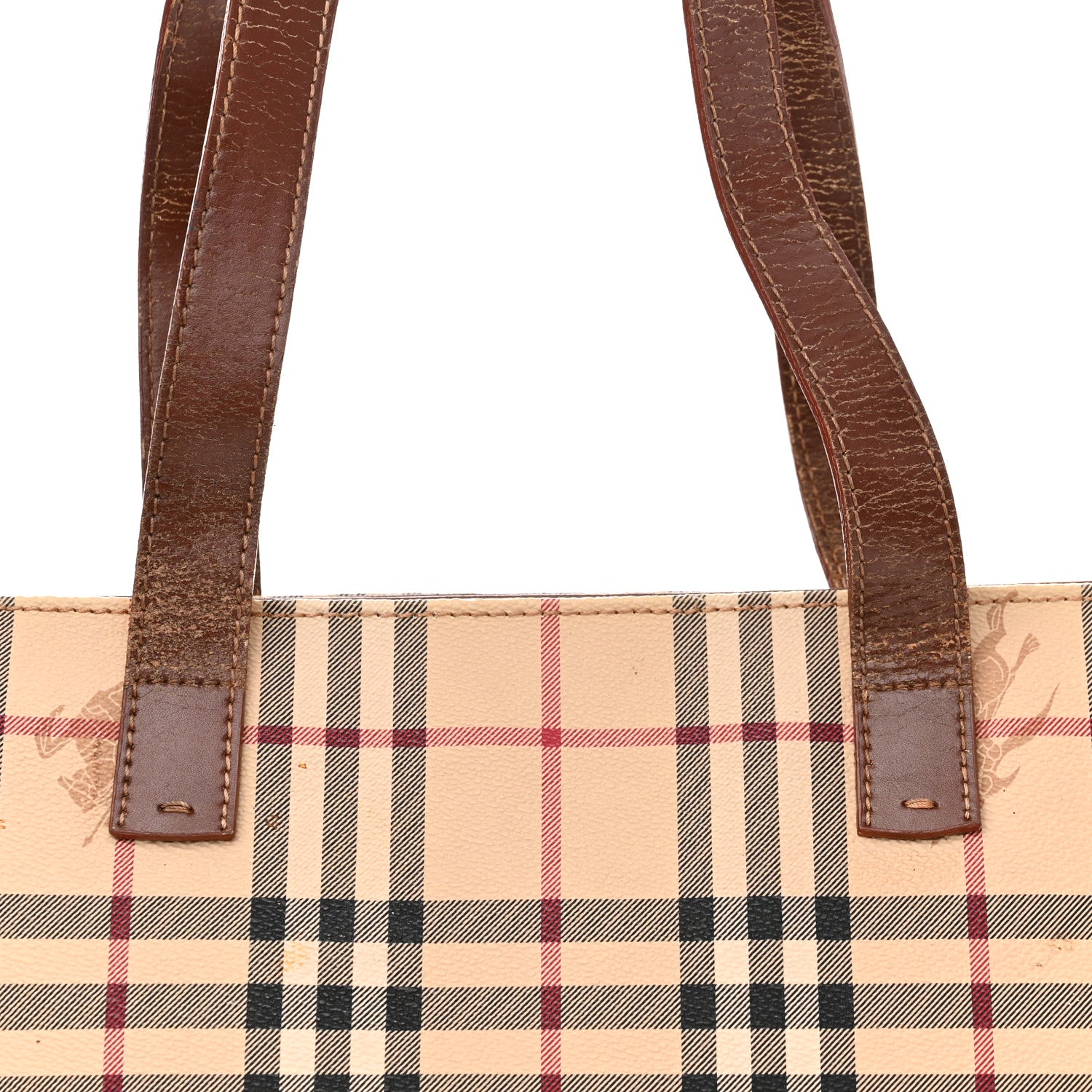 Burberry Haymarket Check Tote Brown 14 of 19